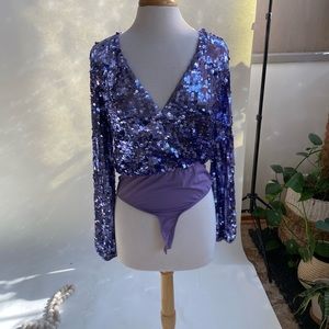 Sequin long sleeve top